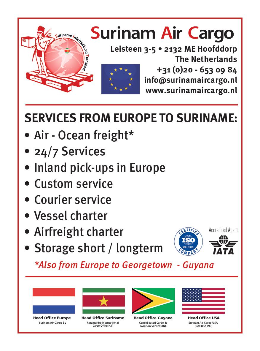 Services from Europe to Suriname